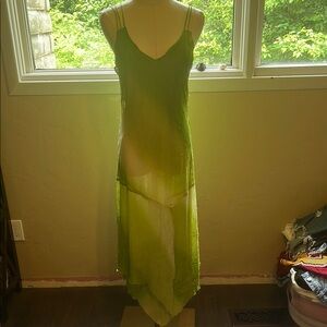 Y2K Green Fairy Layered Slip Dress